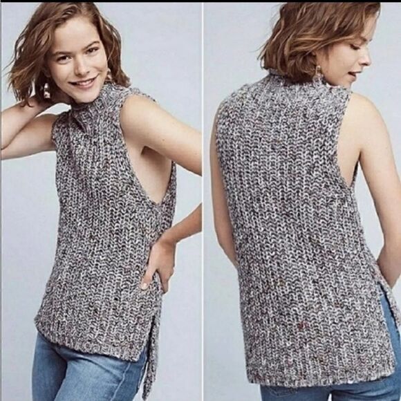 Anthropologie Moth Joelle Sleeveless Turtleneck Sweater - Picture 1 of 9